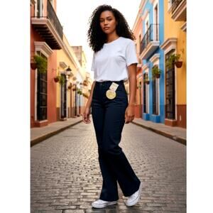 Dickies Slim Fit Womens New w/Tags Dark Blue Stretchy Twill Pants - 6R